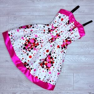 Vintage 90s Jessica McGlintock For Gunne Sax Strapless Pink Polk-a-dots dress 3